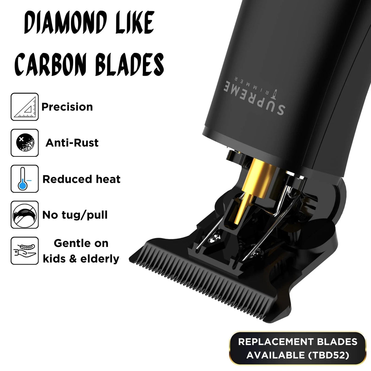 Supreme Trimmer T Shaper - Quiet Cordless Beard & Hair for Black Dlc