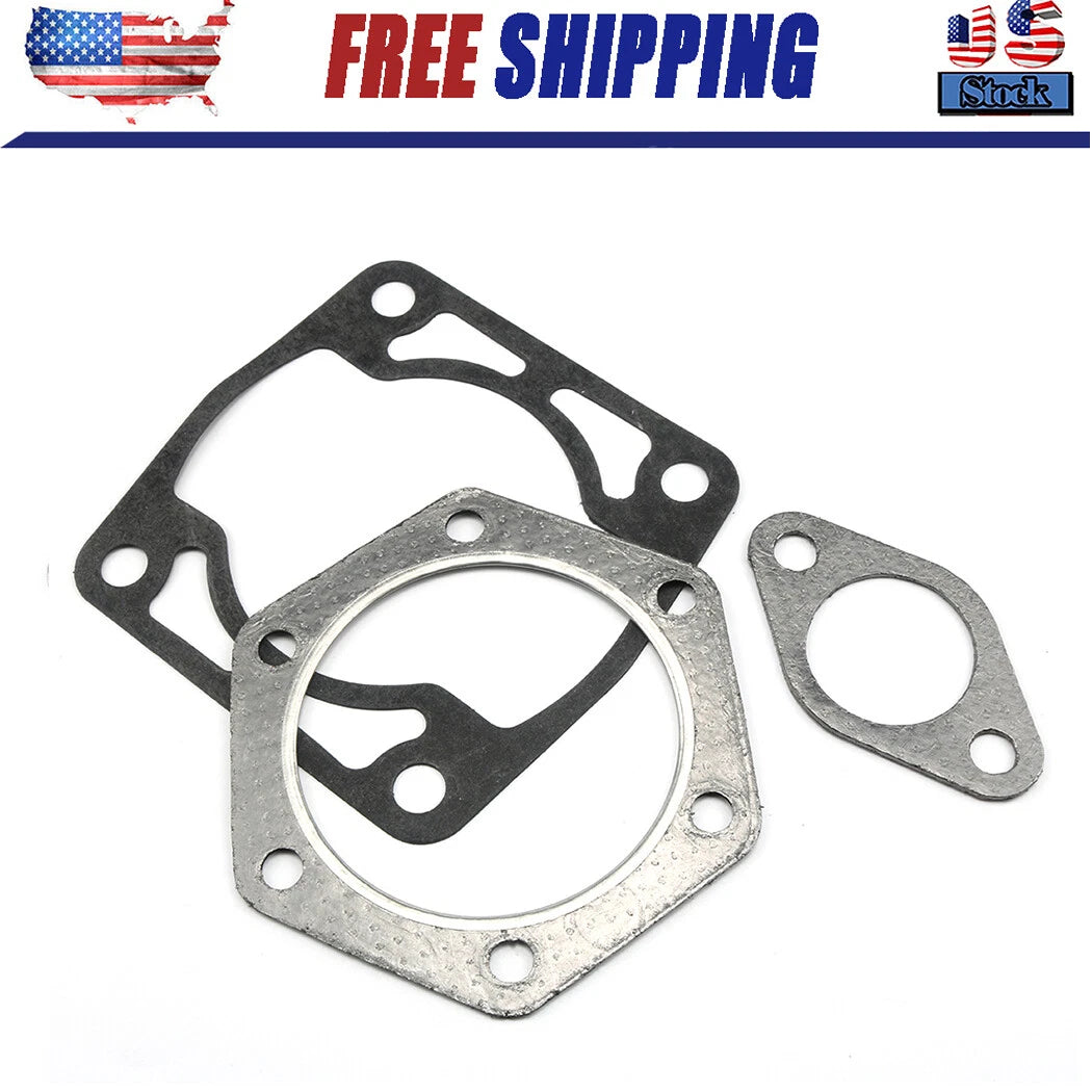 For EZGO 2 Cycle Gas Golf Cart 1980-88 Top End Gasket Set Cylinder, Head,Exhaust