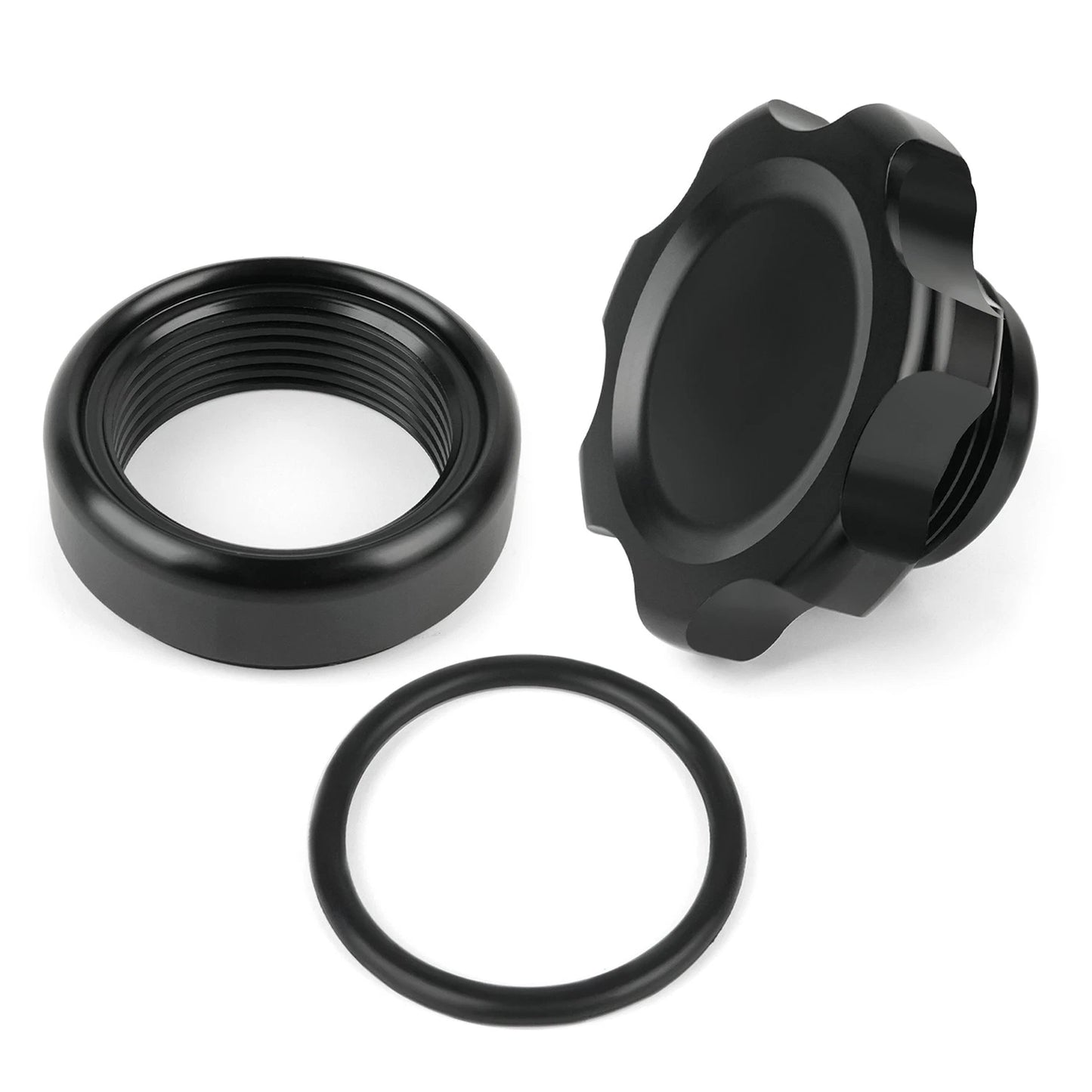 Black Fill Plug Cap & Aluminum Bung Kit – 1-3/8" Opening, 1-1/2"-12 Threaded‌