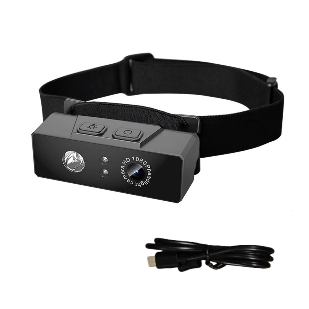 2 in 1 Head-mounted Sport Camera 1080P HD Camcorder Night Vision w/ LED Light