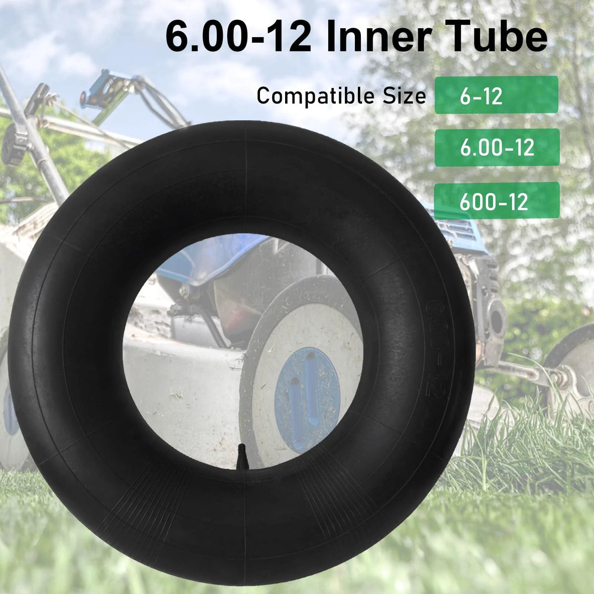 6.00-12 Inner Tube 600-12 6-12 6x12 6.0-12 Straight Black