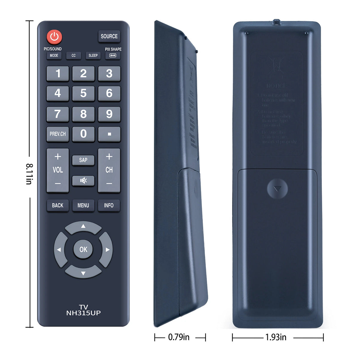 NH315UP For Sanyo Smart TV Remote Control FW43D25F FW50D36F FW55D25F