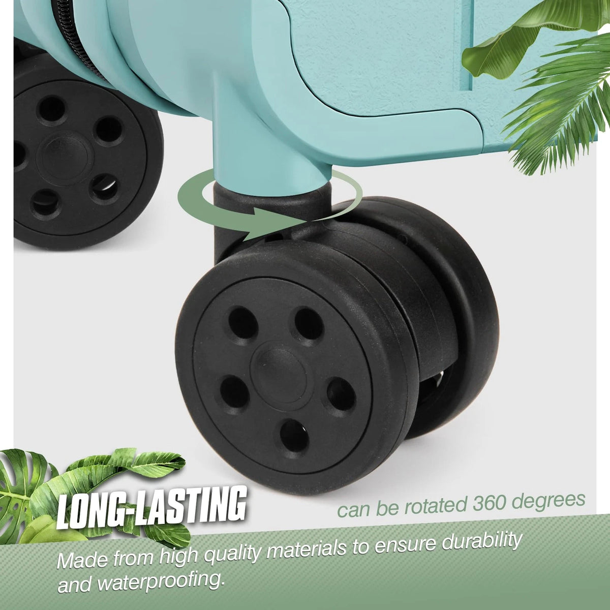 Vivikivi Luggage Replacement Wheels, 2 Pcs Suitcase Double-Row OD 50mm, Black