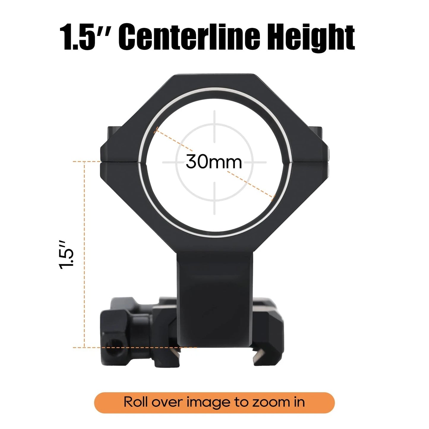 Optical Scope Mounts Dual Ring One Piece 30mm/1.18inch Riflescope Rings Black