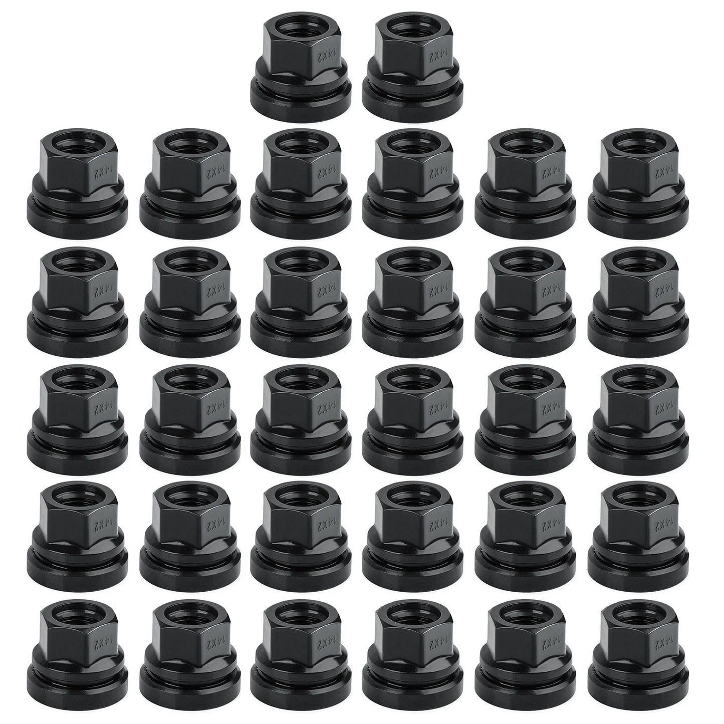 Wheel Lug Nuts for Ford F250/F350 1999-2002 M14x2.0 Thread 32pcs Black Set