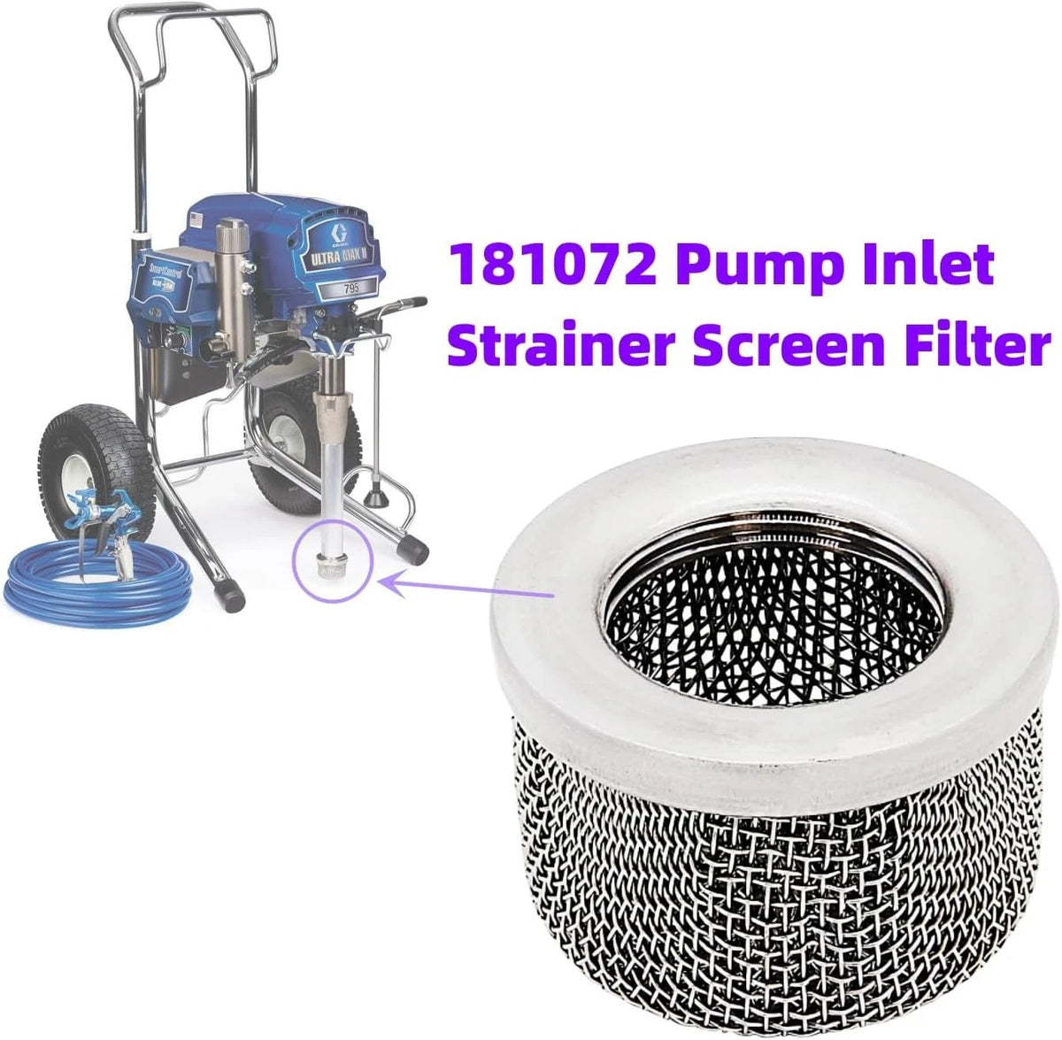 Pump Inlet Strainer 1" NPT Thread Stainless Steel Screen Filter Fits Silver