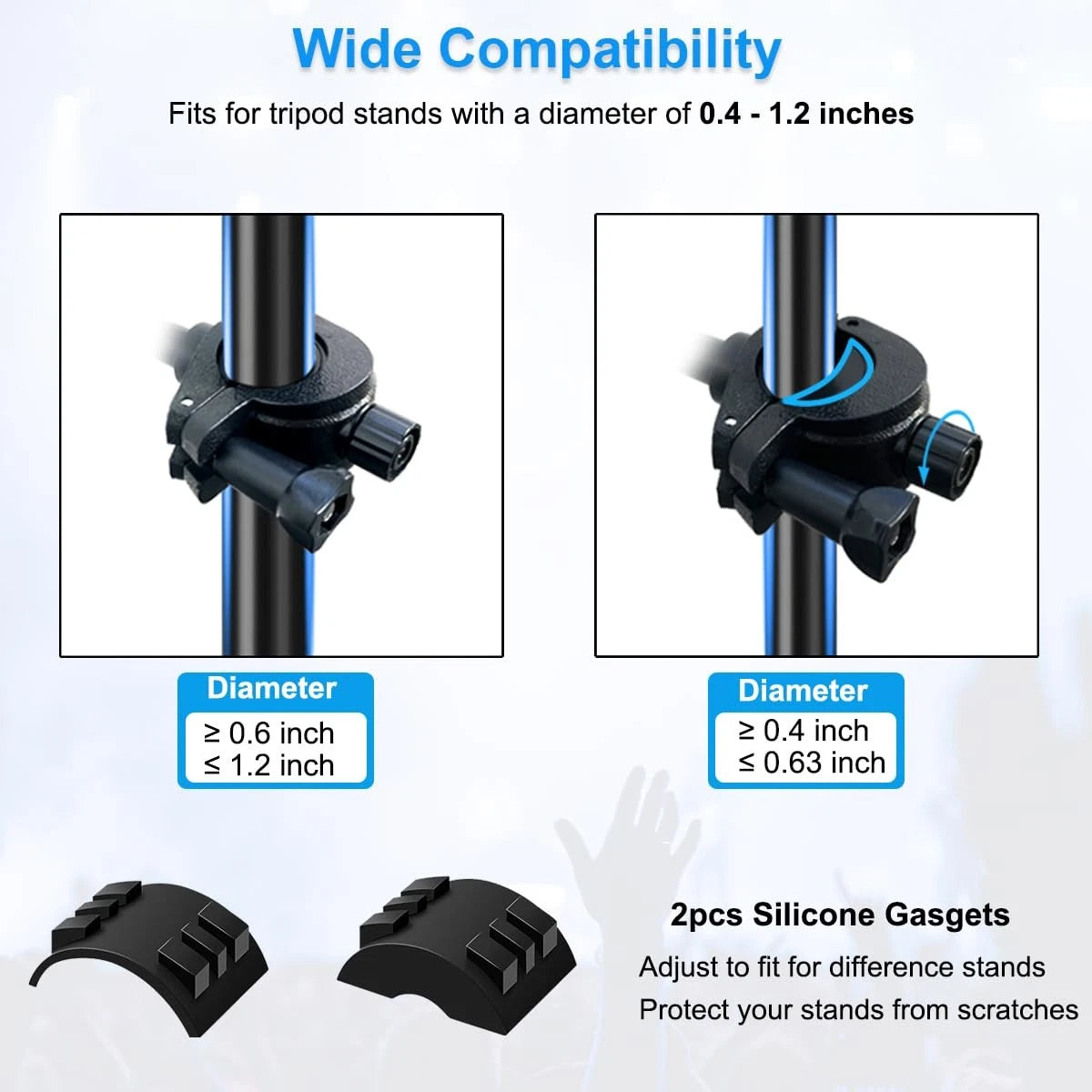 Mic Stand Phone Holder Mount Adjustable for Microphone Black