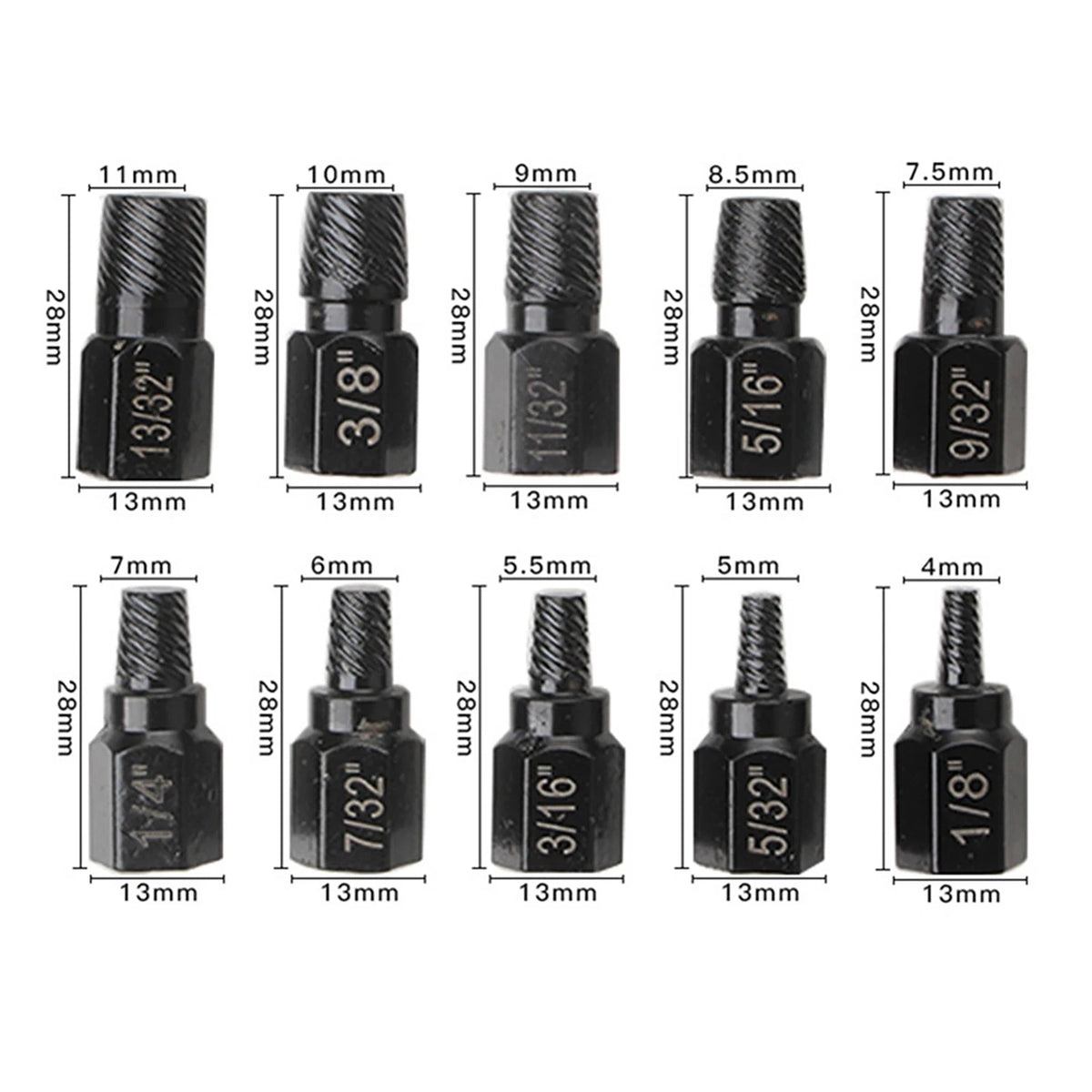 20Pcs/lot Damaged Screw Extractor Alloy Steel Damaged Screw Remover Tool Set