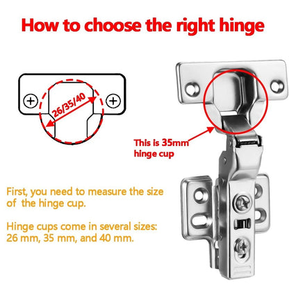 Luokim 2pcs Half Overlay Cabinet Hinge Frameless 1 Pair,
