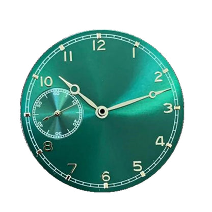 Thin Green Face 37mm Watch Dial With Hands for ETA 6497 ST3600 Movement Parts a
