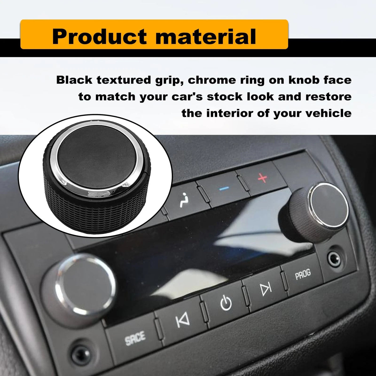 Pleoos Car Rear Radio Volume Control Knob, Repair Kit Replacement Black