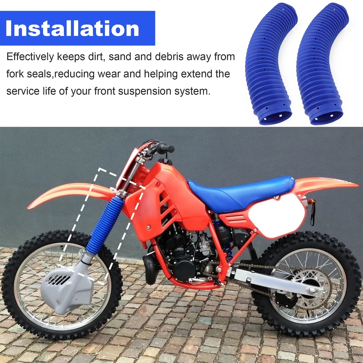 Front Fork Gaiter Boots 51611-KA4-831 Fit Honda 1987 CR125R & XR600R 1985-1987