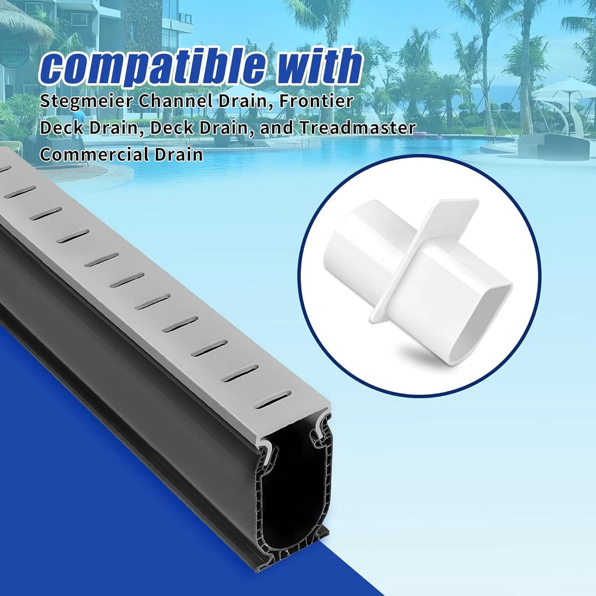 Deck Drain Adapter, fit for Stegmeier Channel 1 1/2" One Pack