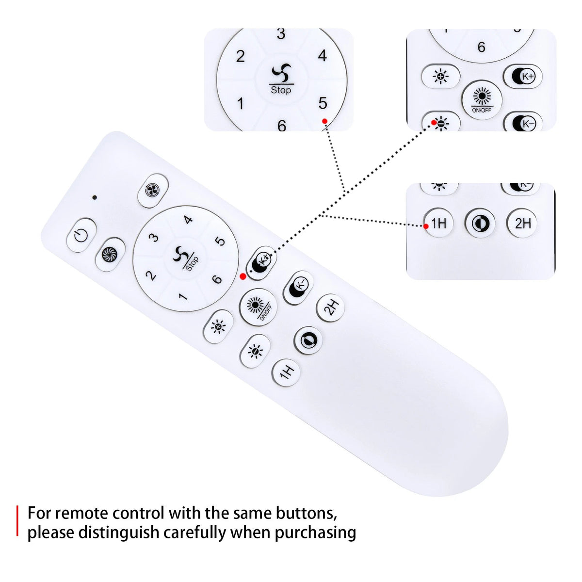 Remote Control For PrimeMall/Orison/Fivesun/Zenouidle Bladeless Ceiling Fan