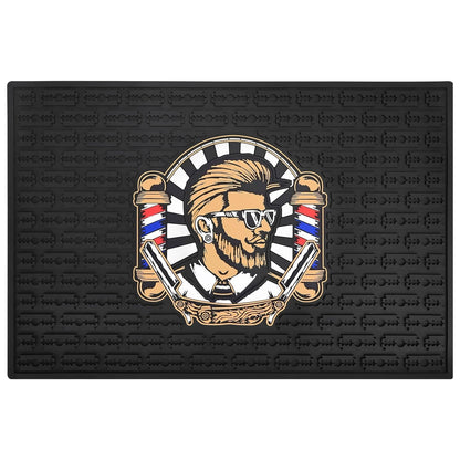 Non-Slip barber mats for clippers, Flexible Rubber Barber C 17.7x11.8, Black