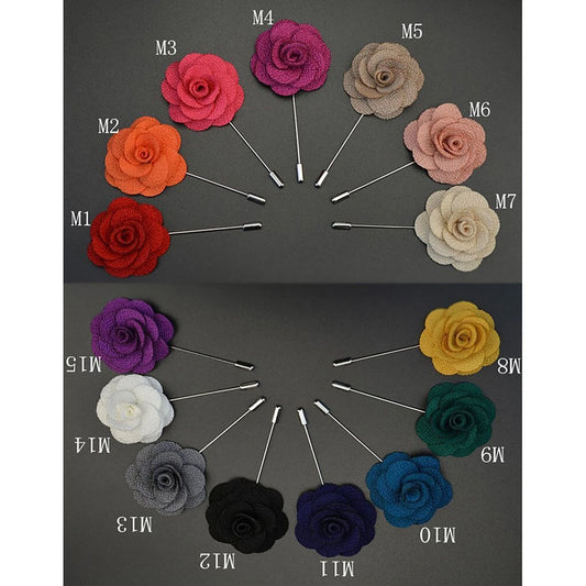 10Pack Men Nice Lapel Flower Daisy Boutonniere Stick Brooch Pin Suit Wedding C
