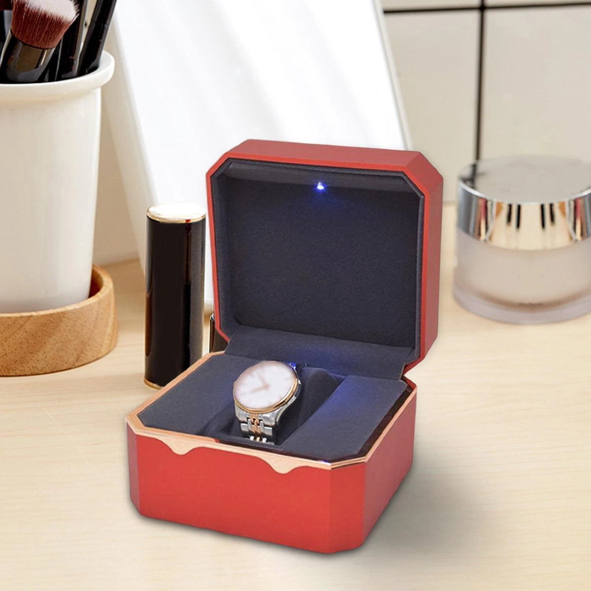 Single Slot Watch Light Case Jewelry Display Storage Holder Gift Protective Box/
