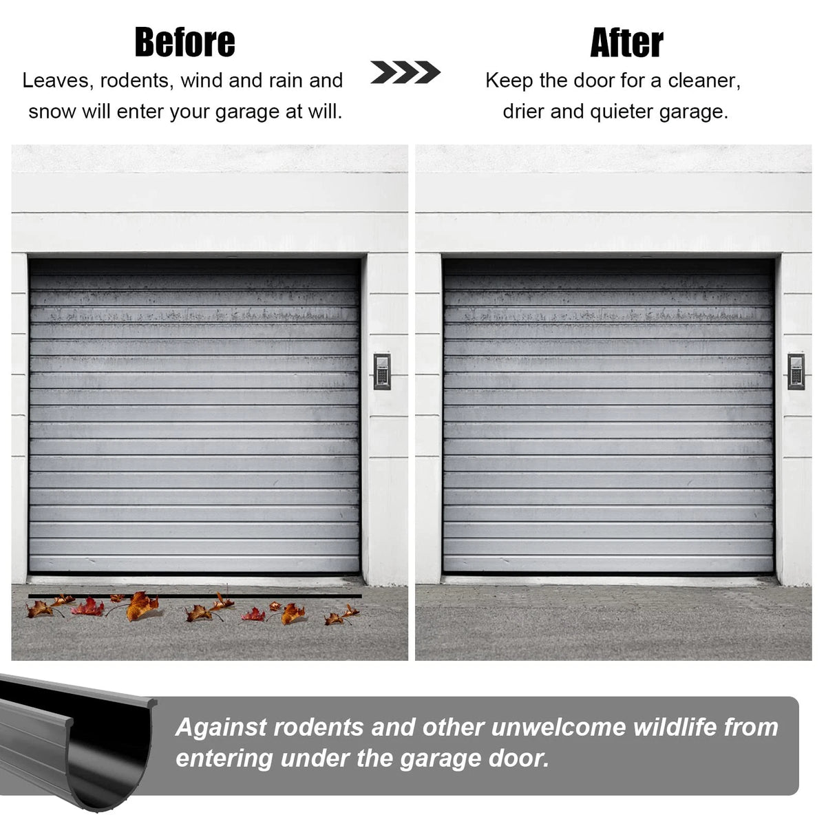Replacement Wayne Dalton Garage Door Bottom Weather Seal 20 Feet, Black