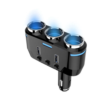 12V-24V Power Adapter Cigarette Lighter Socket Splitter Dual USB Car Charger