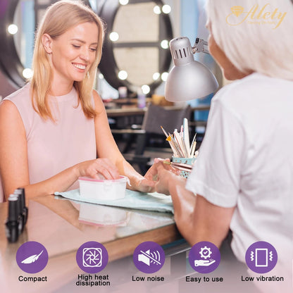 Alety Electric Nail Drill Kit - Portable File for Acrylic Gel Nails, Gold
