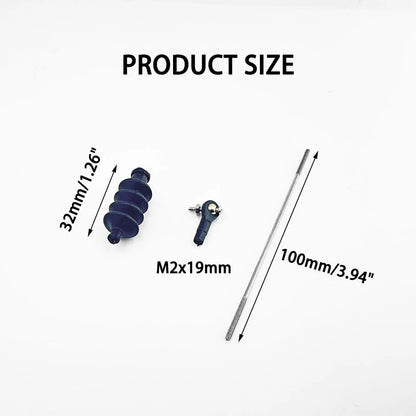 Gracilaria 4 Set RC Boat Push Rod Kit M2 Tie End with Rubber Seal Bellow...