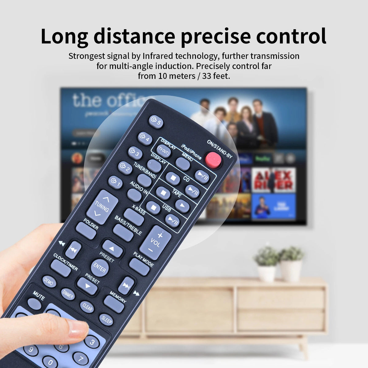 Remote Control For Sharp RRMCGA255AWSA CD Player Stereo System CD-DH950P