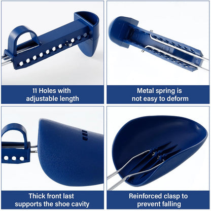 Honeydak 20 Pairs Plastic Shoe Stretcher 9.25-12.20 inches, Dark Blue