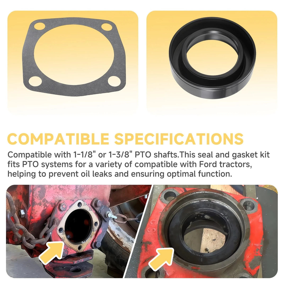 PTO Gasket & Shaft Seal Kit Compatible with Ford Tractor Models 8N, 2N, 9N,...
