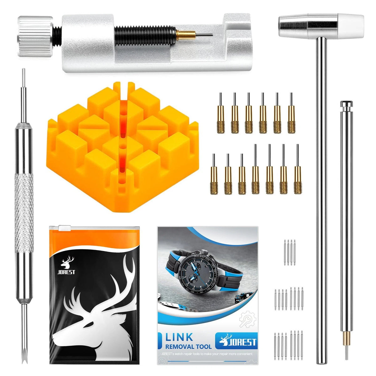 JOREST Watch Link Removal Tool, Band Tool Kit, Repair Kit for Yellow