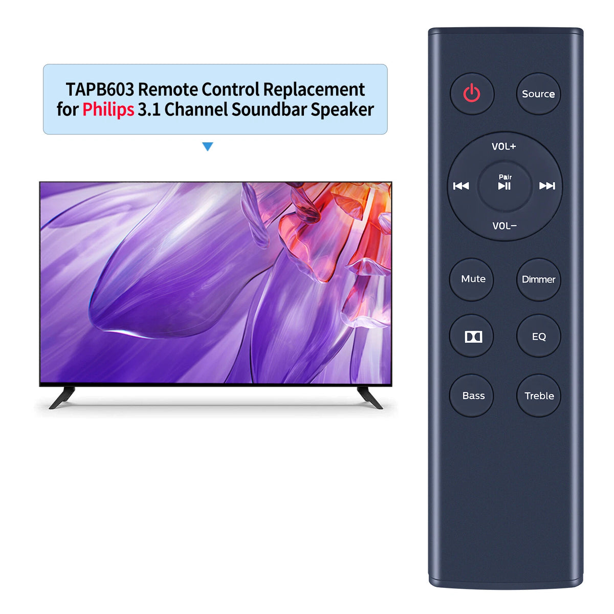 Remote Control For Philips 3.1 CH Sound Bar PB603 TAPB603 TAPB603/37