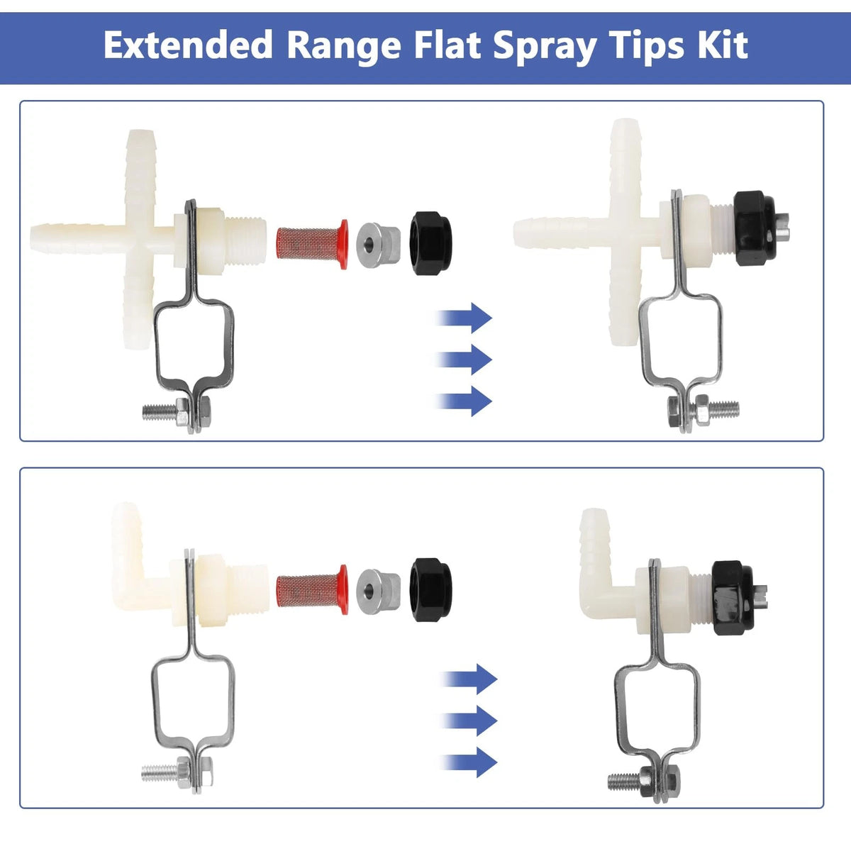 Spray Boom Repair Kit, Sprayer Parts Including 8001-VS 2" x 4" x 1", Black