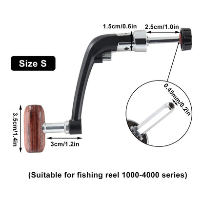 Jiozermi 2 Pcs Fishing Reel Power Handle, Rotary Small, Black