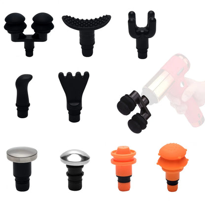 9Pcs Replaceable Massage Gun Heads - Deep Tissue free size, Black + Yellow