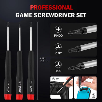XOOL 17-in-1 Gamebit & Tri-Wing Screwdriver Repair Tool Kit, 17 in 1, Black