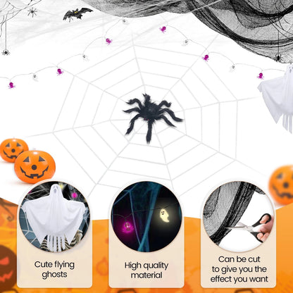 Halloween Golf Cart Decorations Kit 27.5 x 47.2 inches, White, Black, Orange