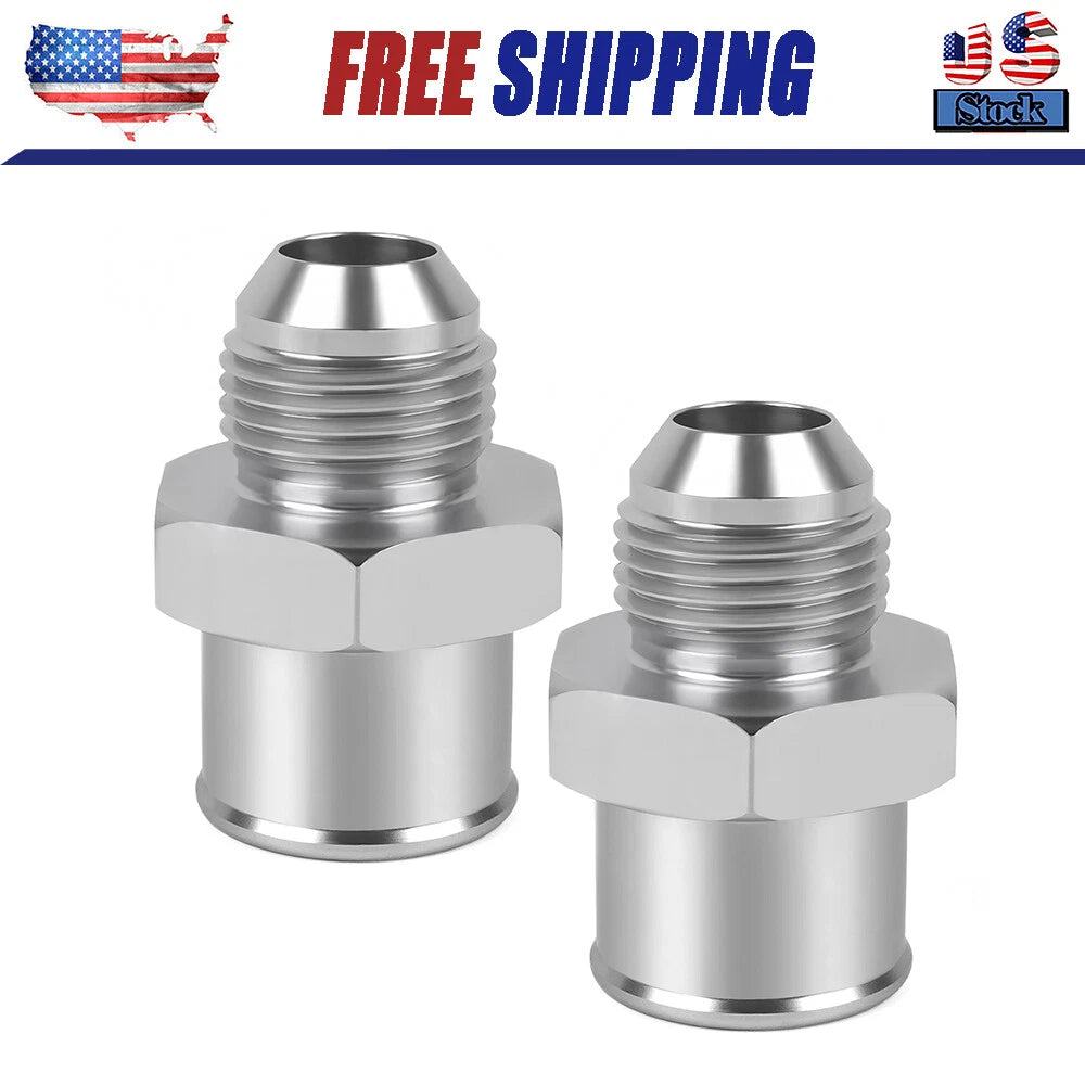 2-Pack SBC 10AN Valve Cover Adapter Aluminum Fittings for Push-In Grommet Sliver