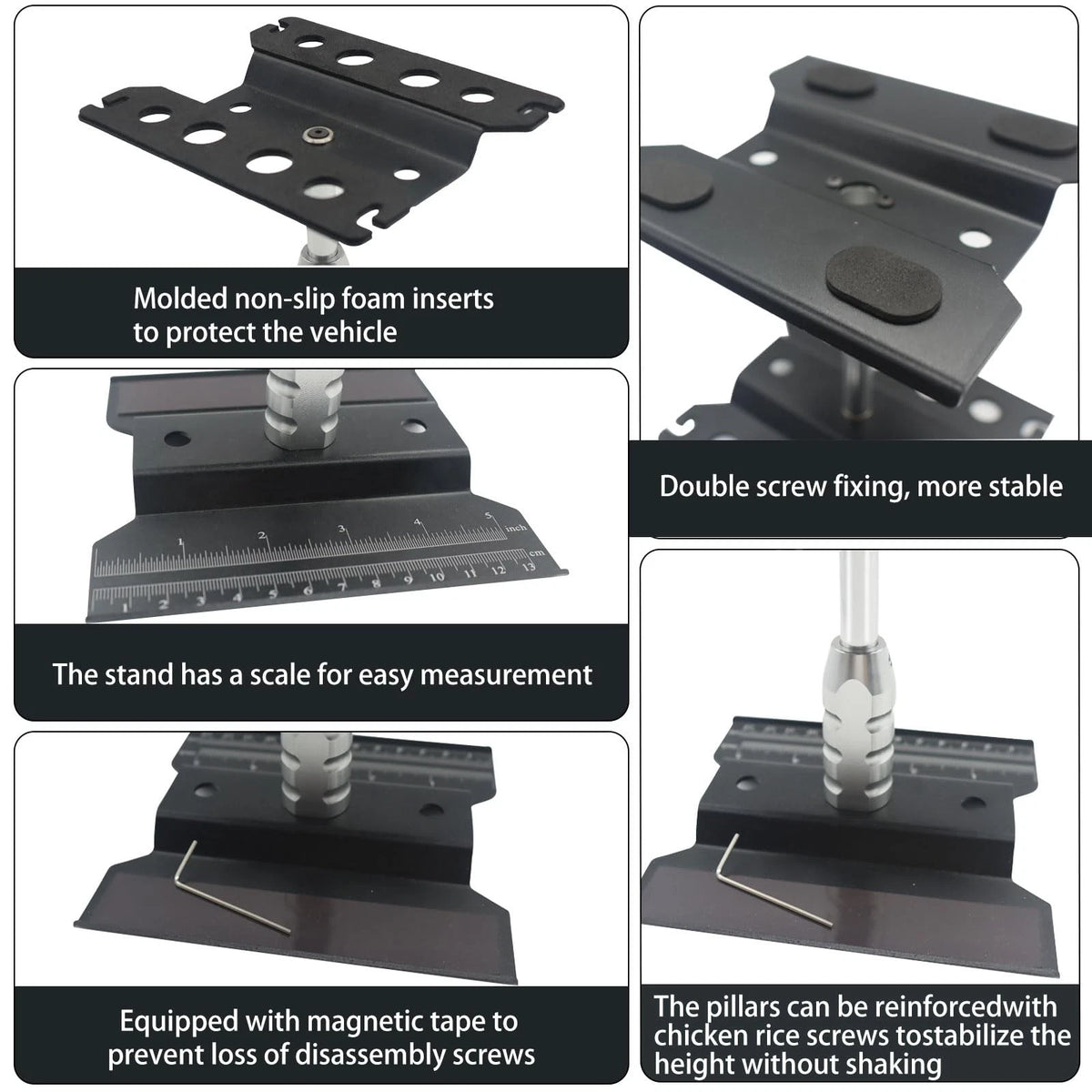RC Car Stand Repair 360 Degree Rotation Lift or Lower for Black