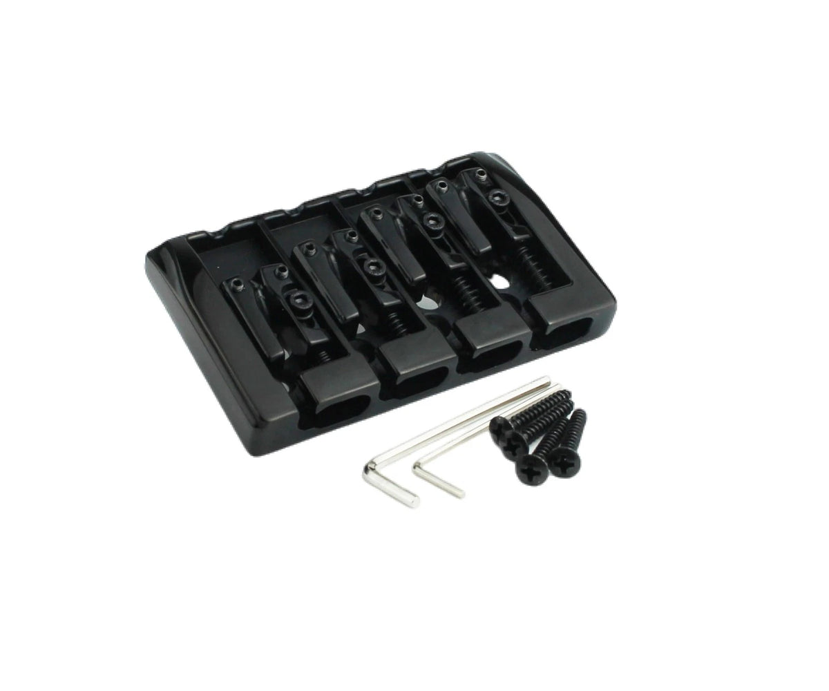 Guyker Bass Guitar Bridge, 4 String Fixed Bridges Space GB404, Black