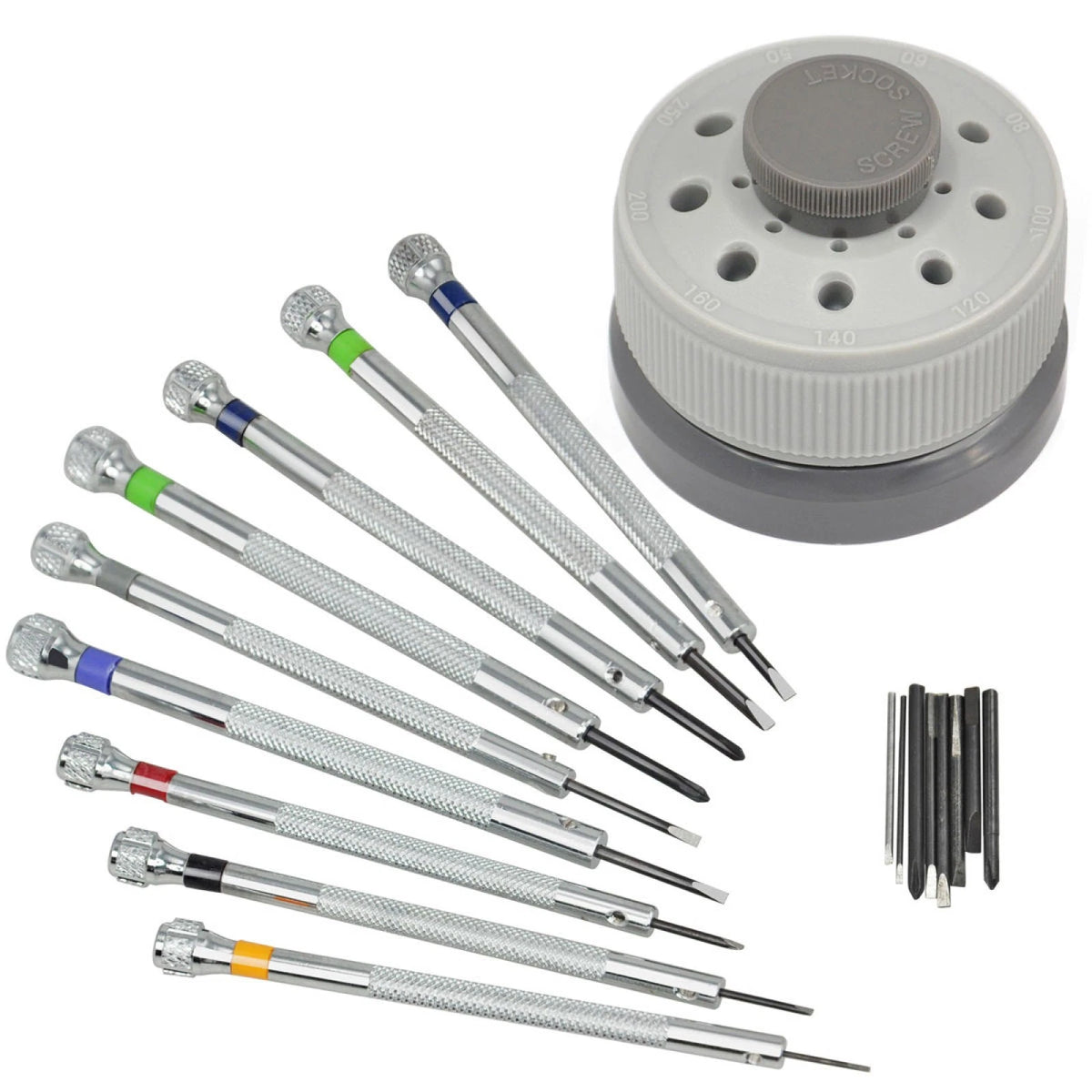 9Pack Metal Plastic Precision Screwdriver Watch Slotted Flat Blade Watchmaker