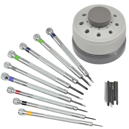 9Pack Metal Plastic Precision Screwdriver Watch Slotted Flat Blade Watchmaker