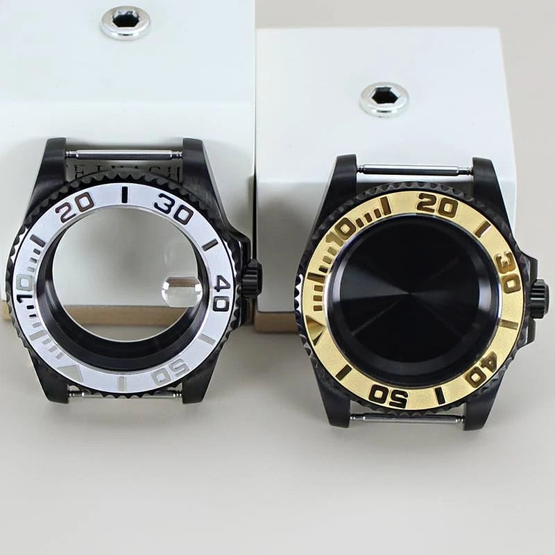 FEIYASHI 40mm Men's nh34 nh35 nh36 Movement, Black watch case, white ceramic