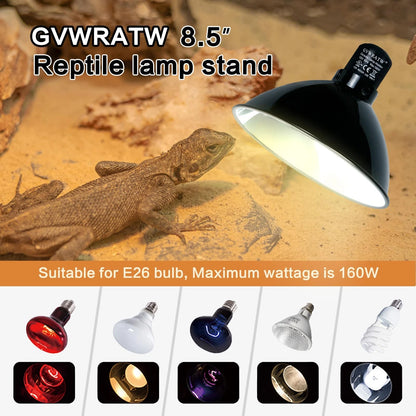 GVWRATW Reptile Lamp Fixture with Dimming Thermostat – Deep Dome Heat Black