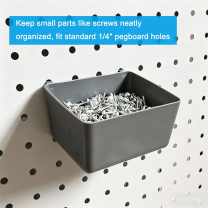 FRIMOONY Pegboard Hooks Assortment with Bins, Peg Locks, for Silver