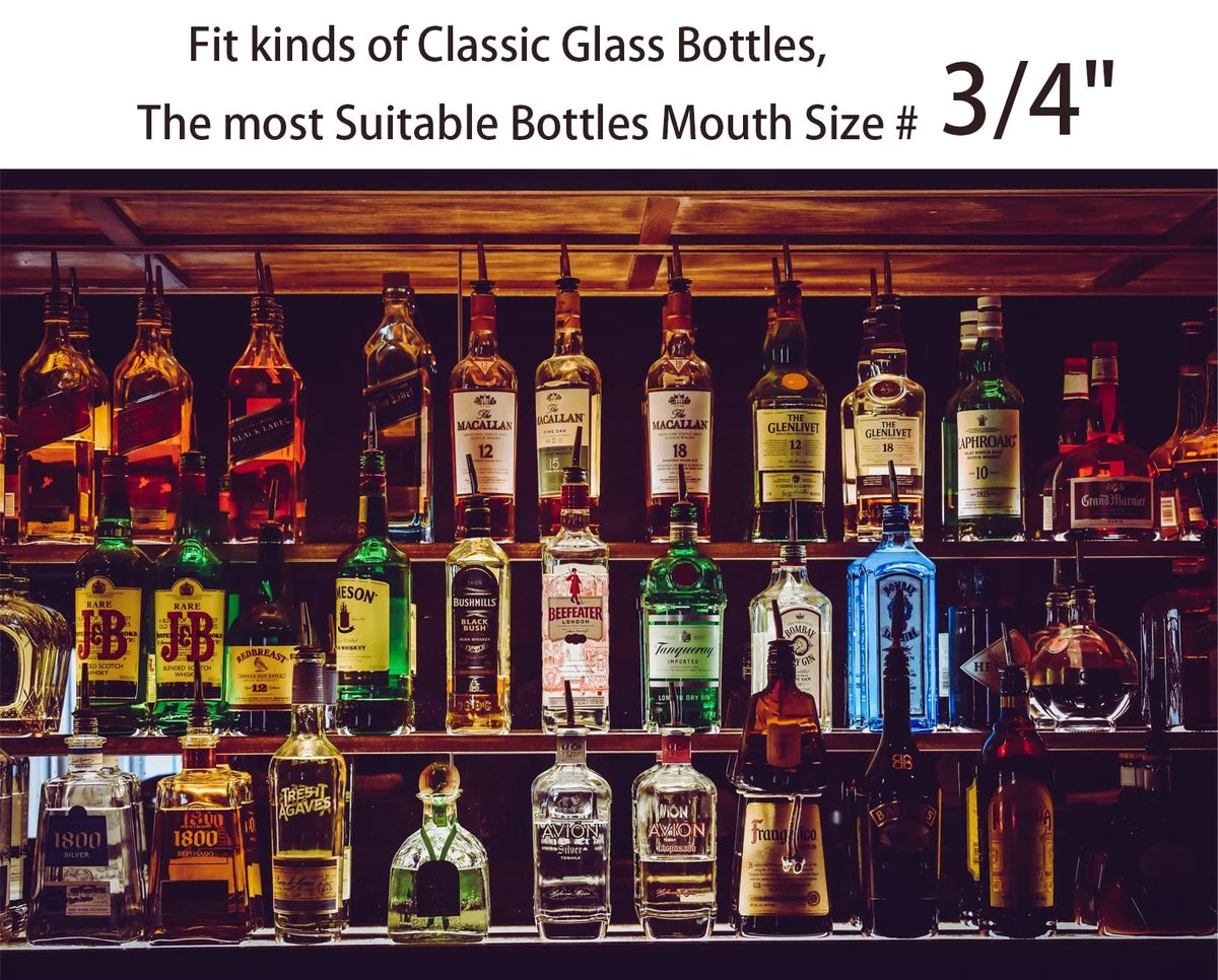 Pafusen 12 Pack Liquor Pour Spout With Dust Caps - Bottle Pourers for Silver