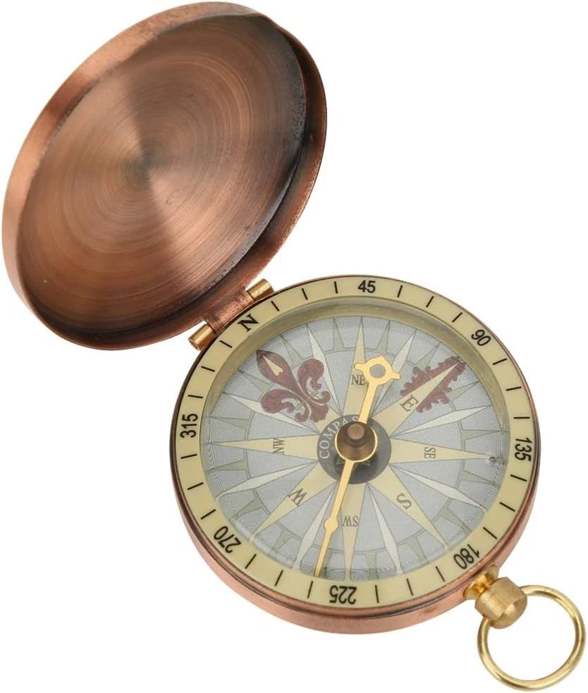 Vintage Pocket Compass, Classic Camping Watch Flip Compass Portable