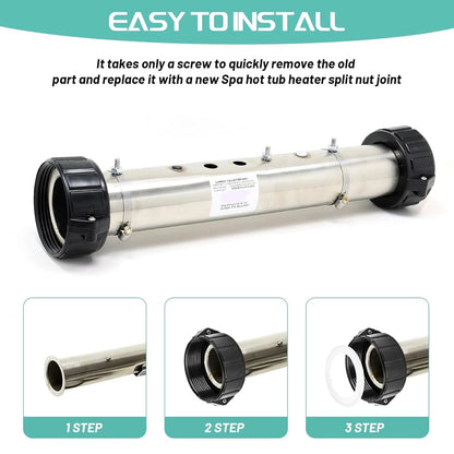 2" Spa Hot Tub Heater Pump Union Split Nut with Screw, Gasket and 1