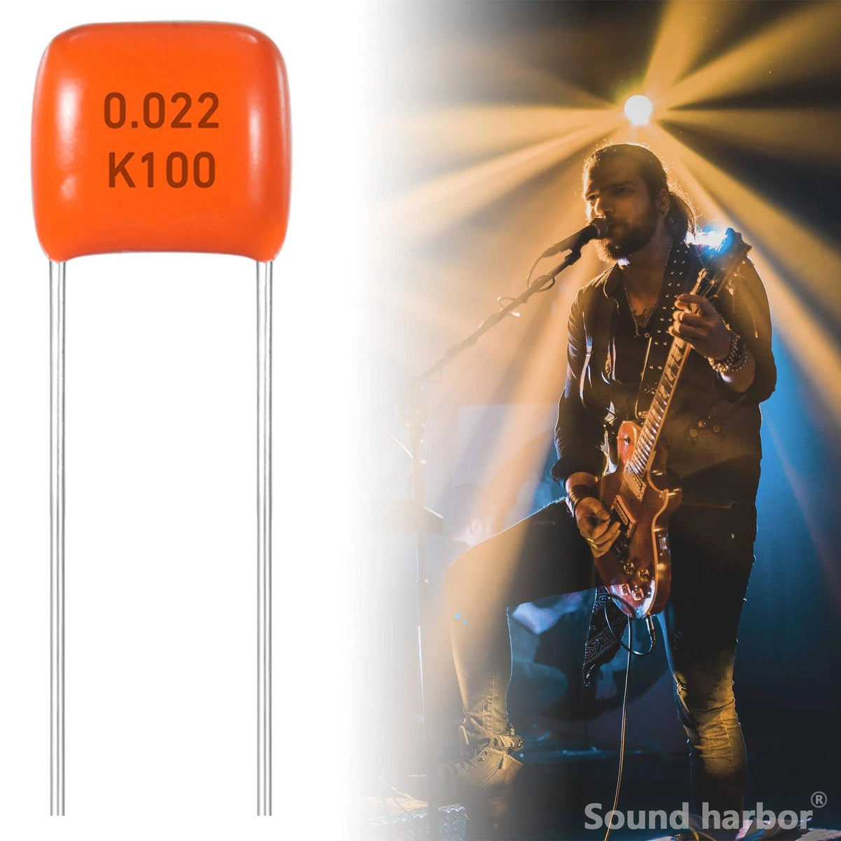 Sound harbor Orange Guitar Capacitor for Electric Bass .022 uF 5psc...