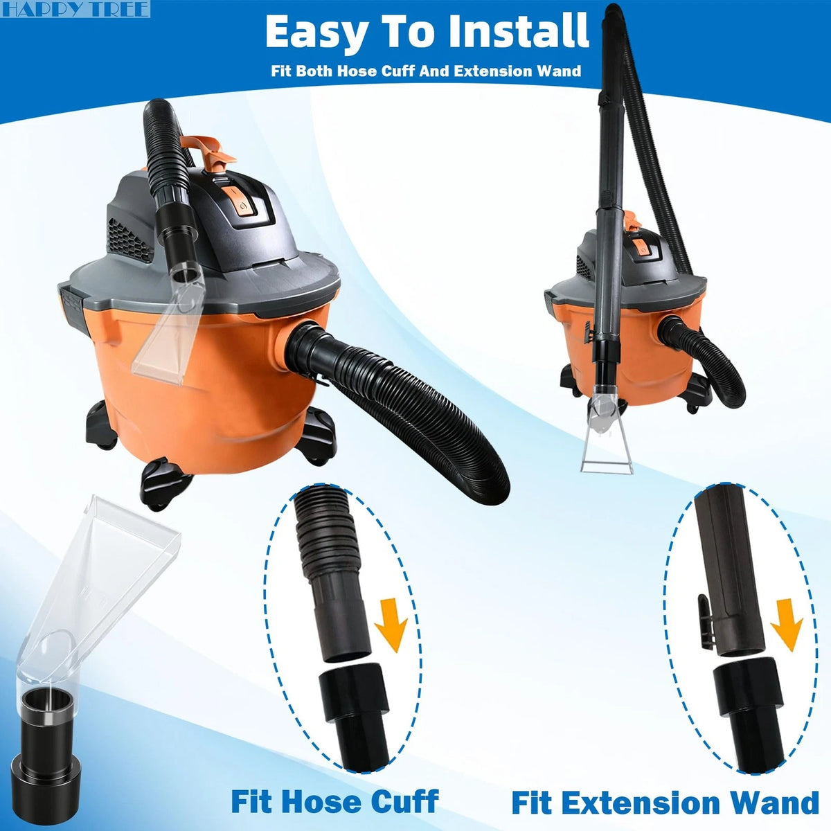 Happy Tree Universal Fits All s' Shop Vacs with 2-1/2" Small,