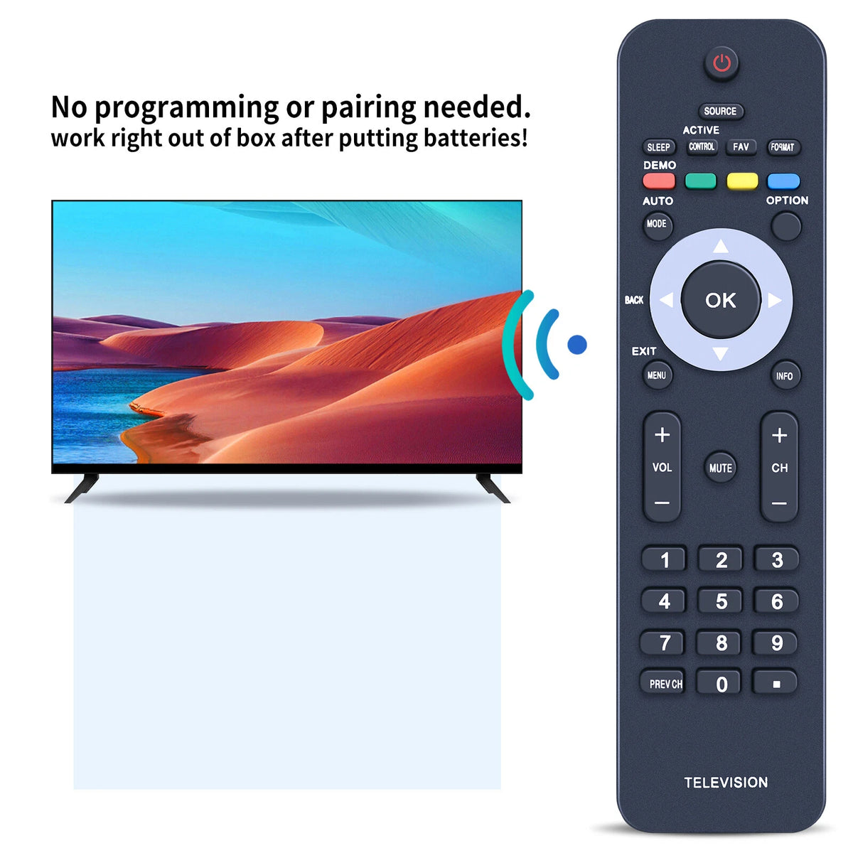 Universal Remote Control For Magnavox LED TV 42MF437B/37 42MF438B/F7 19MF338B/F7