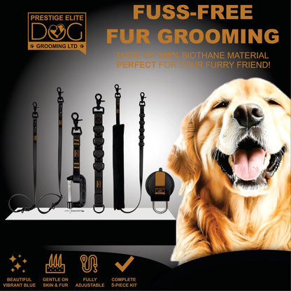 Prestige Elite - Set of 6 - Groomers Helper, Grooming Loops 39 inches, Black
